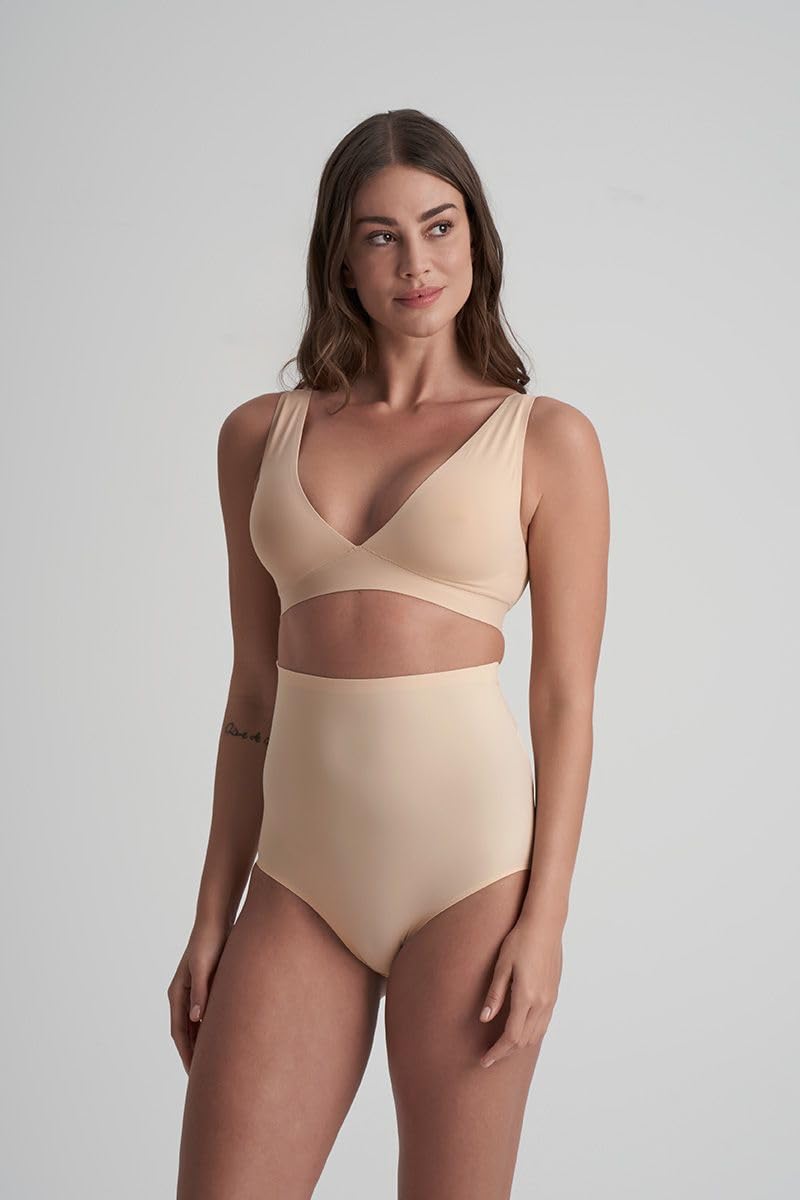 Bye Bra Slip Imbottito Vita Alta push up beige M