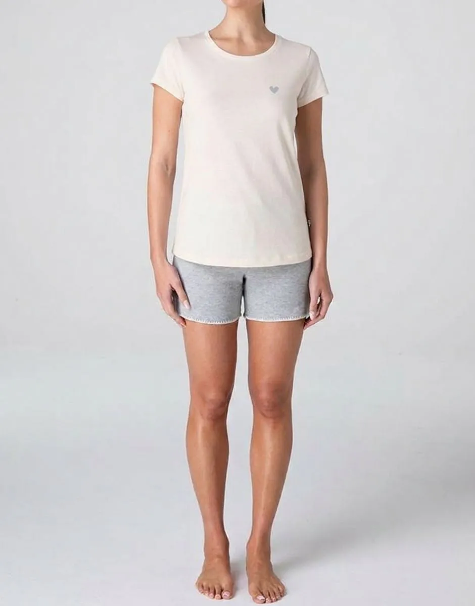 Lovable Pigiama Corto Jersey Cotone Bianco Seta