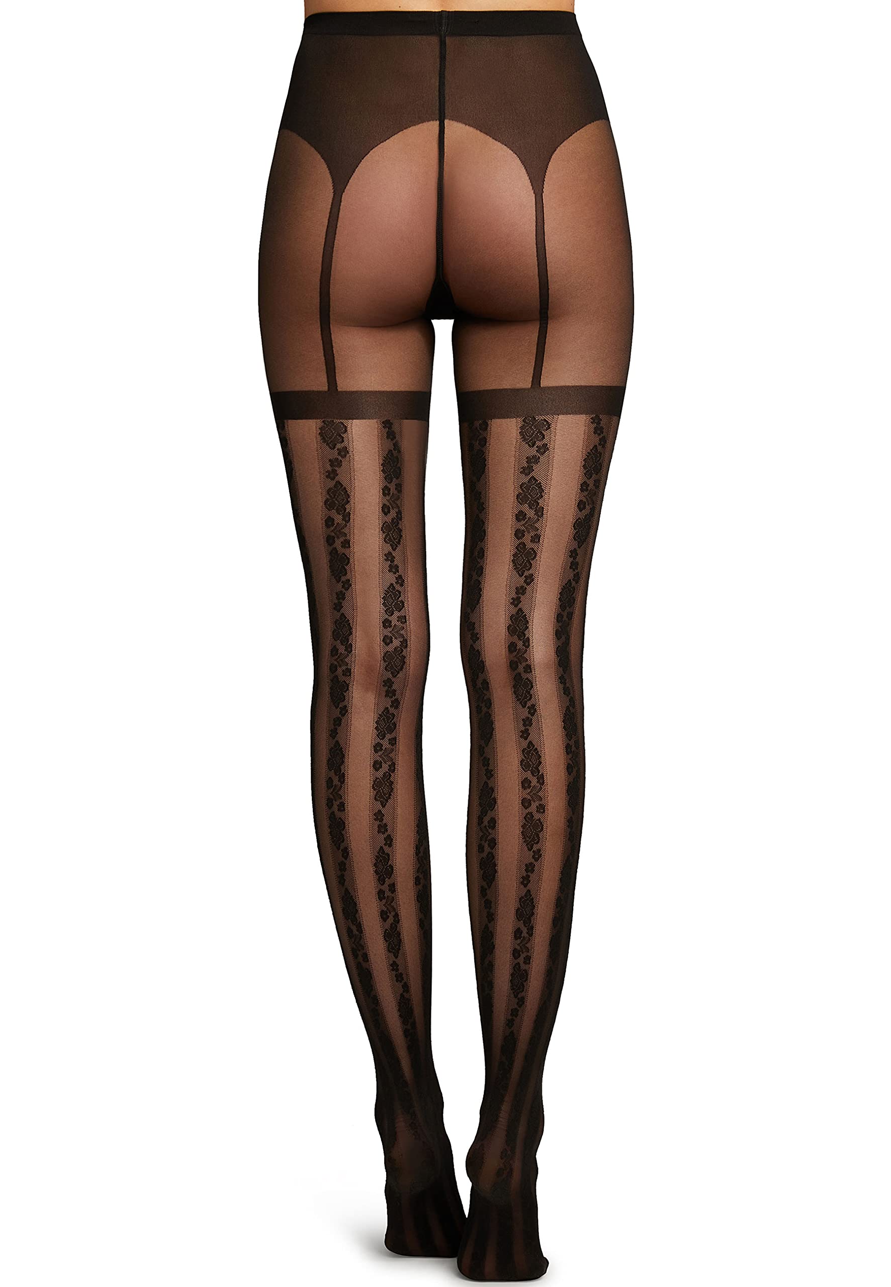 Wolford Ruth collant effetto reggicalze gessati floreali