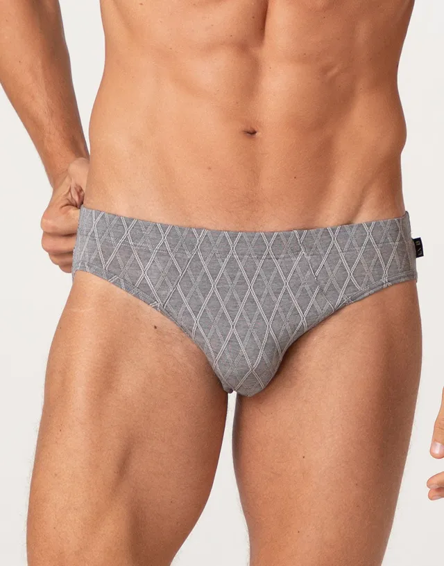 Lovable Man Elegant Jacquard Slip Micromodal grigio