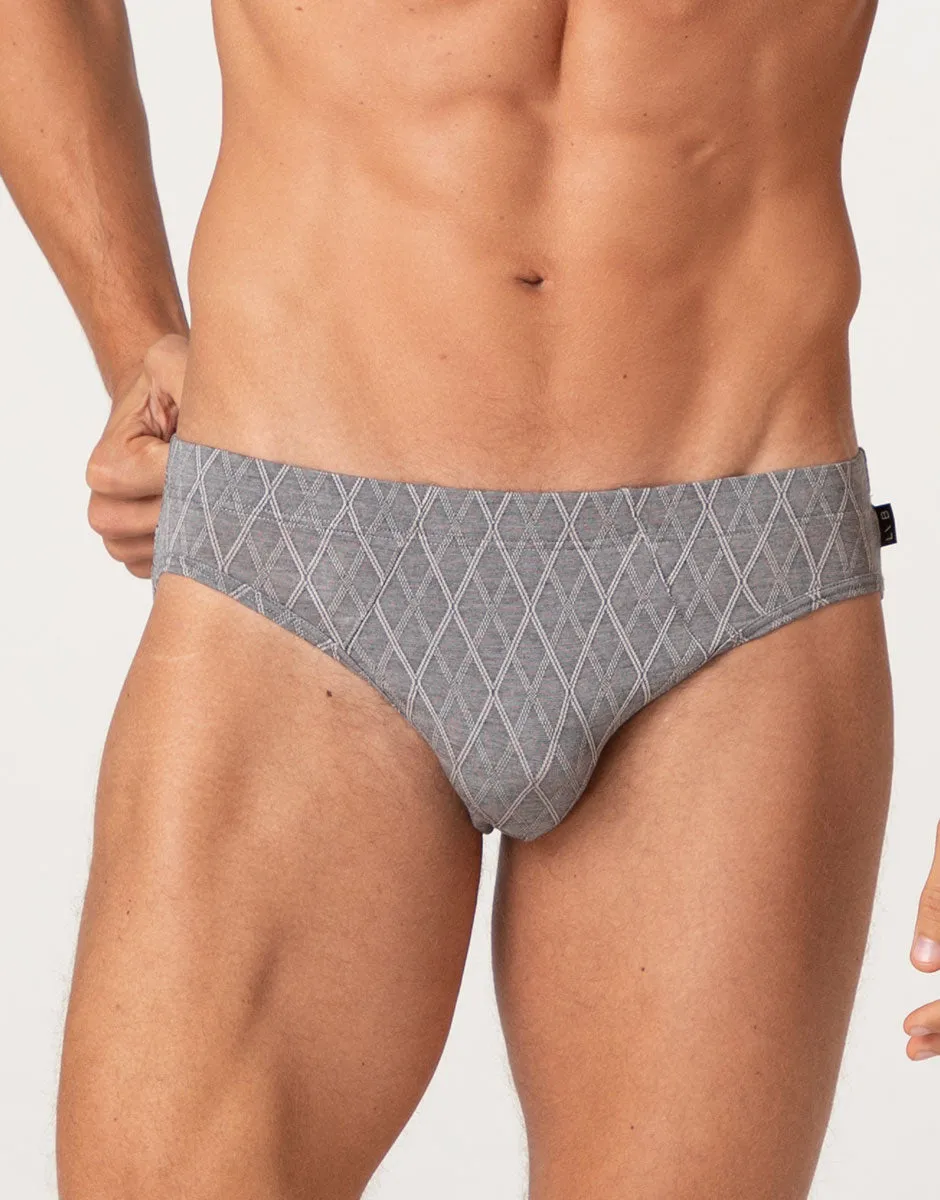 Lovable Man Elegant Jacquard Slip Micromodal grigio