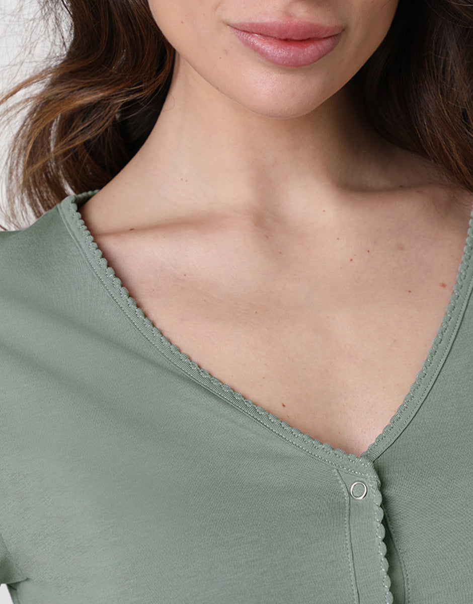 Lovable L0ETGE1-14O camicia da notte verde vintage jersey cotone