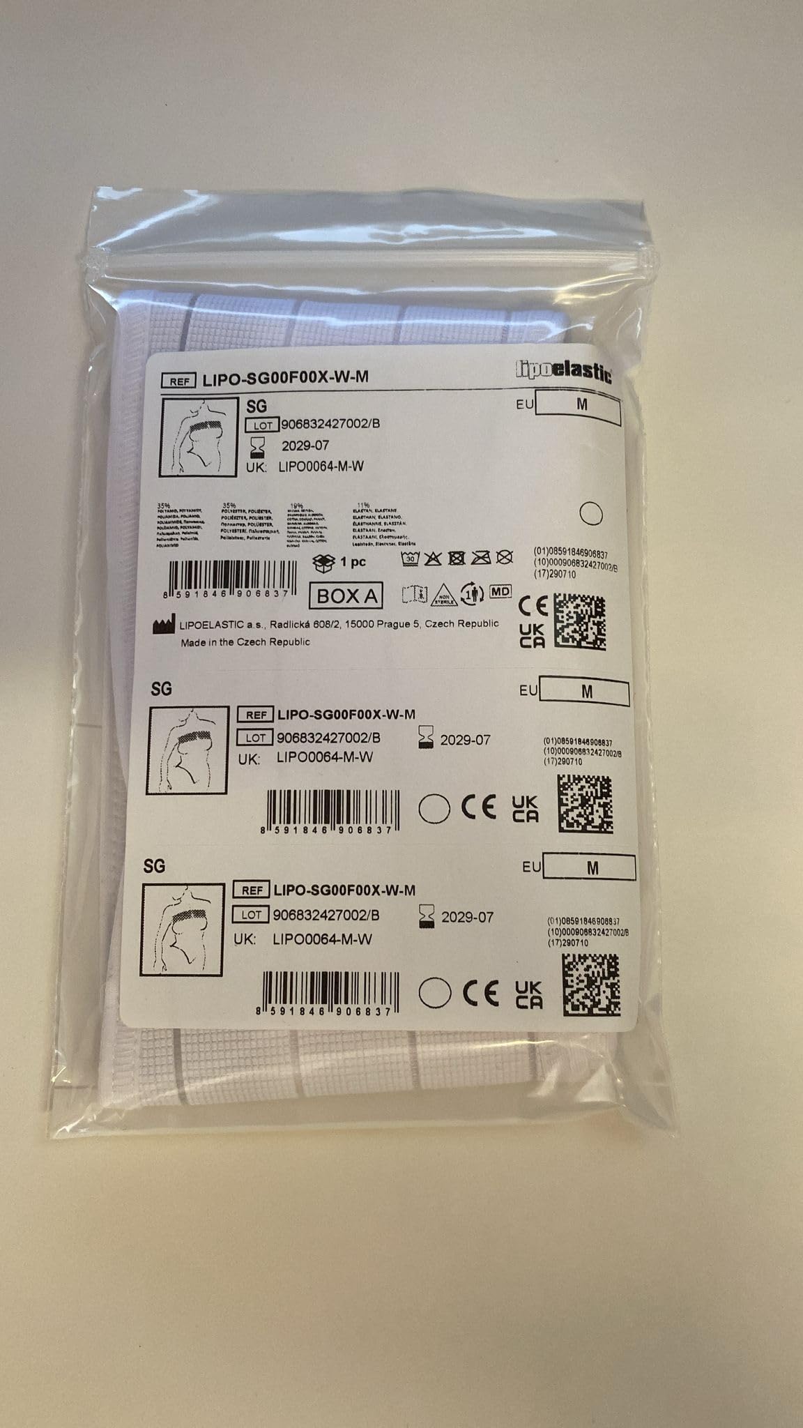Lipoelastic SG Fascia Stabilizzante Seno Bianca Taglia M