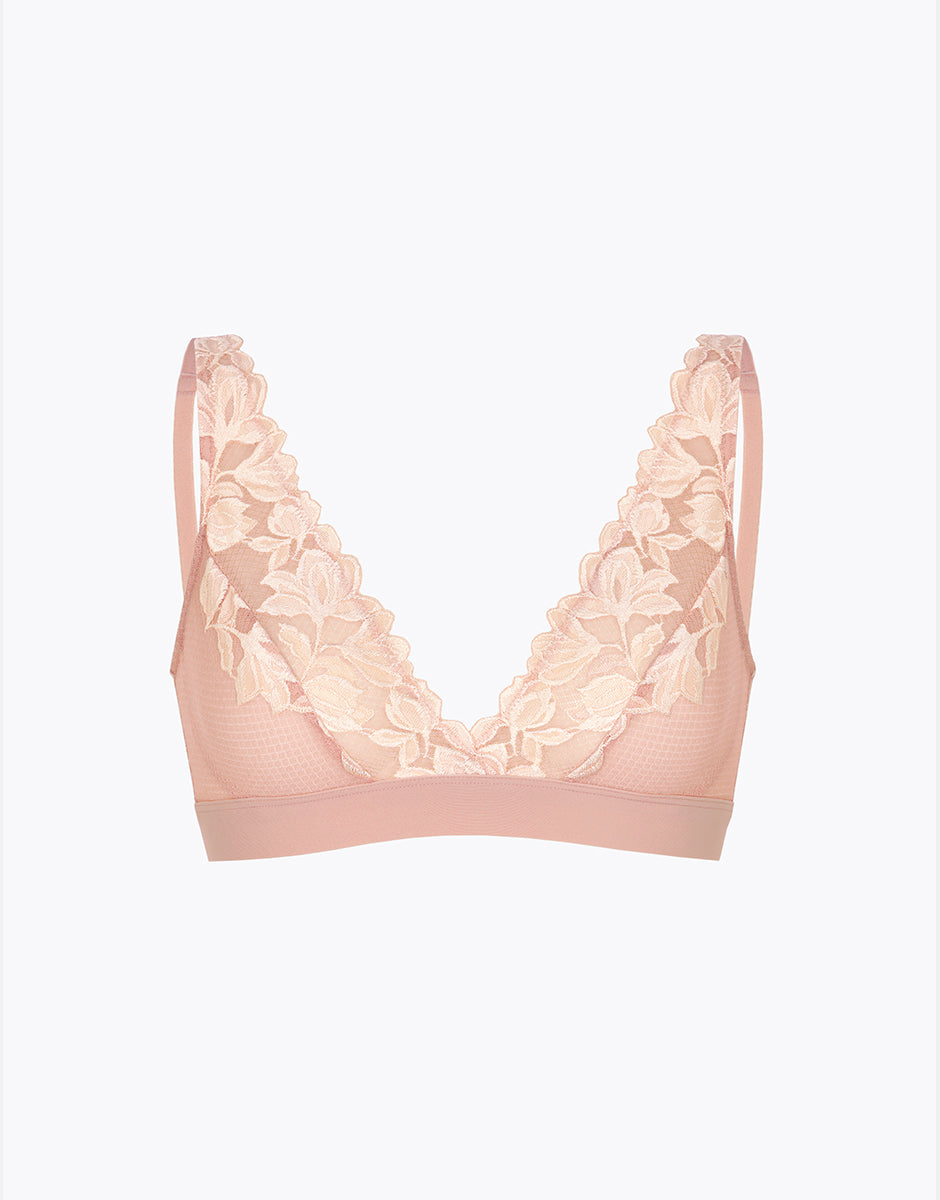 Lovable Elegant Muse reggiseno vela senza ferretto pizzo avorio rosa