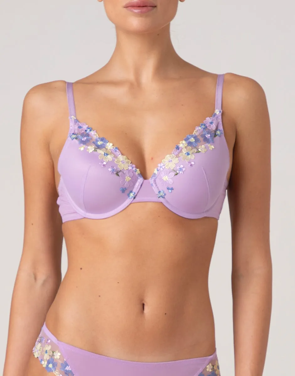 Lovable Fairytale Embroidery reggiseno lavanda fiori con ferretto