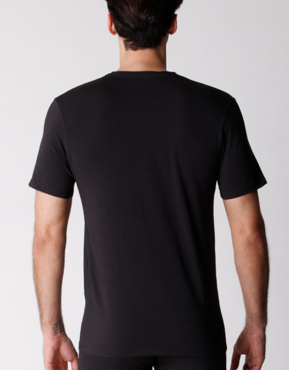Lovable Man t-shirt scollo a V cotone bio nero x2