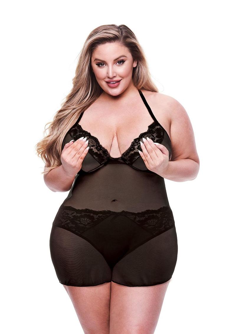 Baci Lingerie Green Label Eco Chemise set 2 pezzi nero