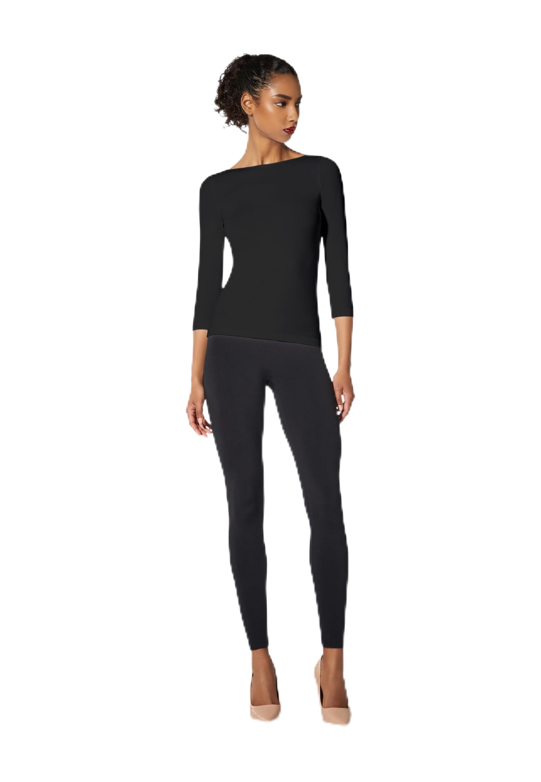 Wolford Cordoba top 3/4 scollo a barca rosso mezzanotte