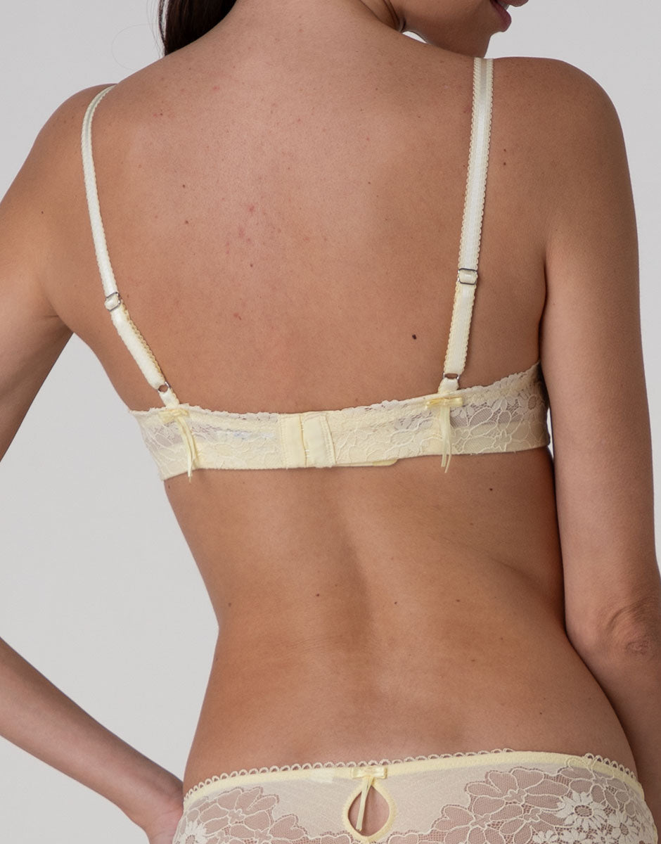 Lovable Garden Flowers Lace Bralette Pizzo Vaniglia