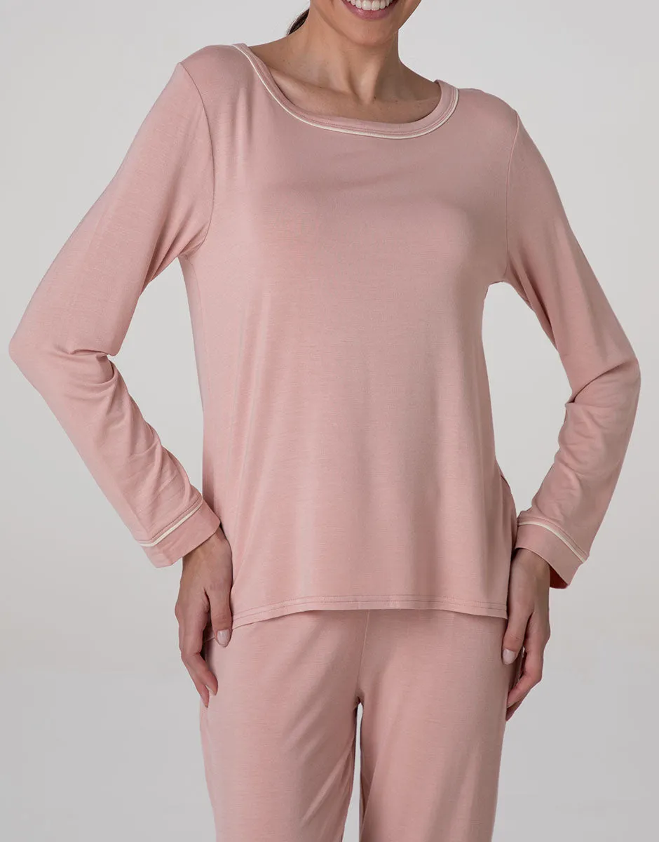 Lovable Casacca Pigiama Viscosa Rosa Blush Manica Lunga