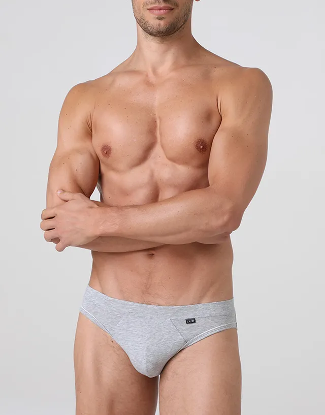 Lovable Man Supima Premium Cotton slip mini grigio melange cotone