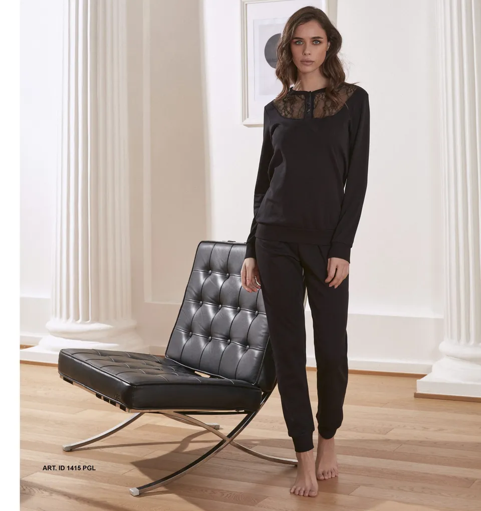 Intimami pigiama lungo interlock serafino caldo