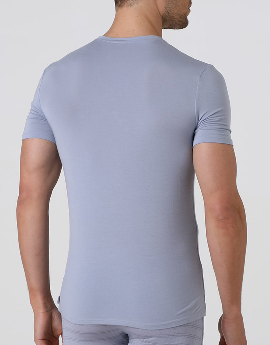 Lovable Man L070A t-shirt scollo a V grigio chiaro micromodal