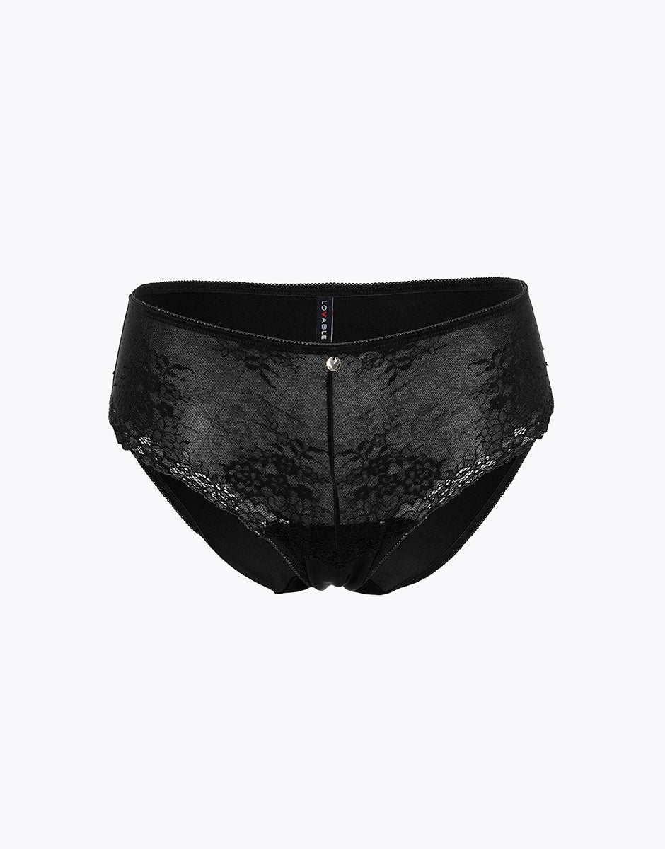Lovable Beauty Curves Slip Alto Midi nero pizzo