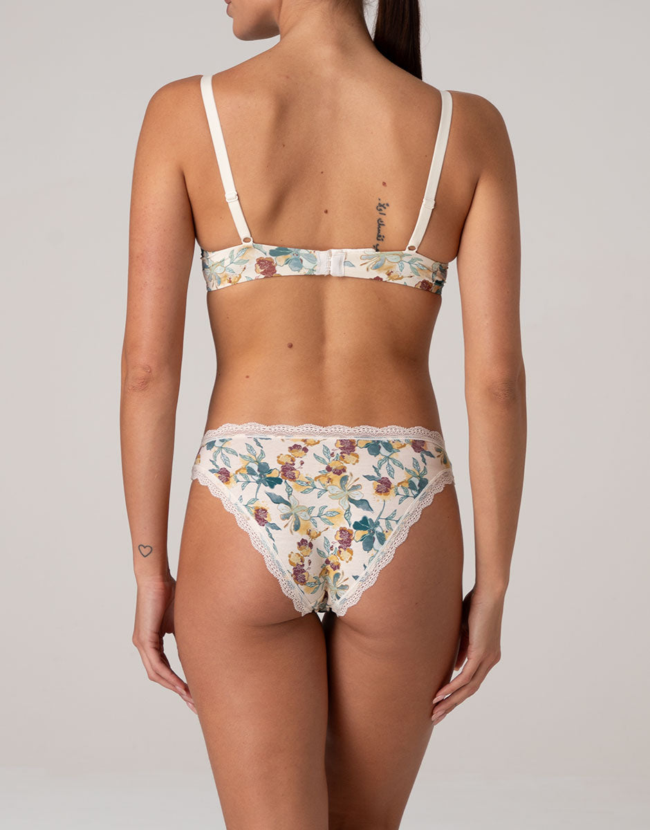 Lovable Panties slip cotone pizzo avorio perlato fiori
