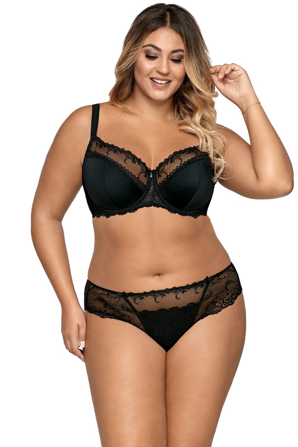Ava 1030 Liscio reggiseno coppe piene nero 6I semi imbottito