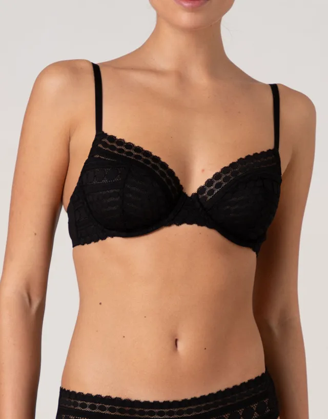 Lovable Dot Lace reggiseno con ferretto nero pizzo pois
