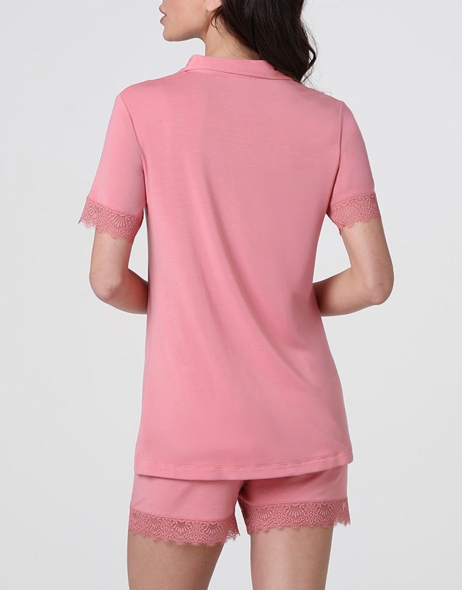 Lovable Elegant Modal pigiama corto rosa malva modal