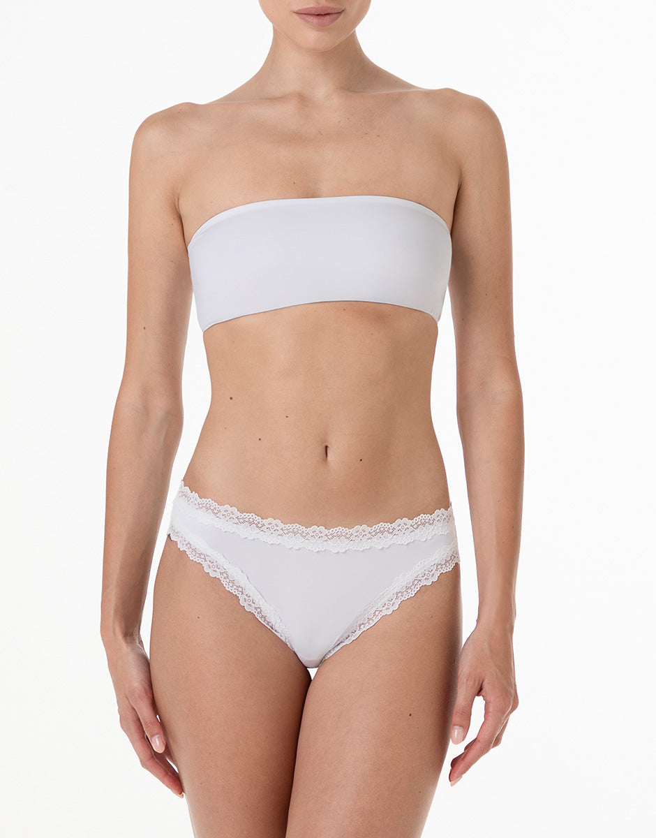 Lovable Lacy Micro slip microfibra bianco con pizzo