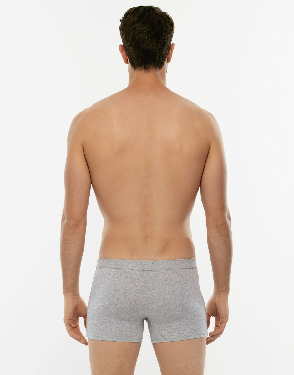 Lovable Cotton Stretch Short Boxer Uomo Grigio Melange 2 Pezzi