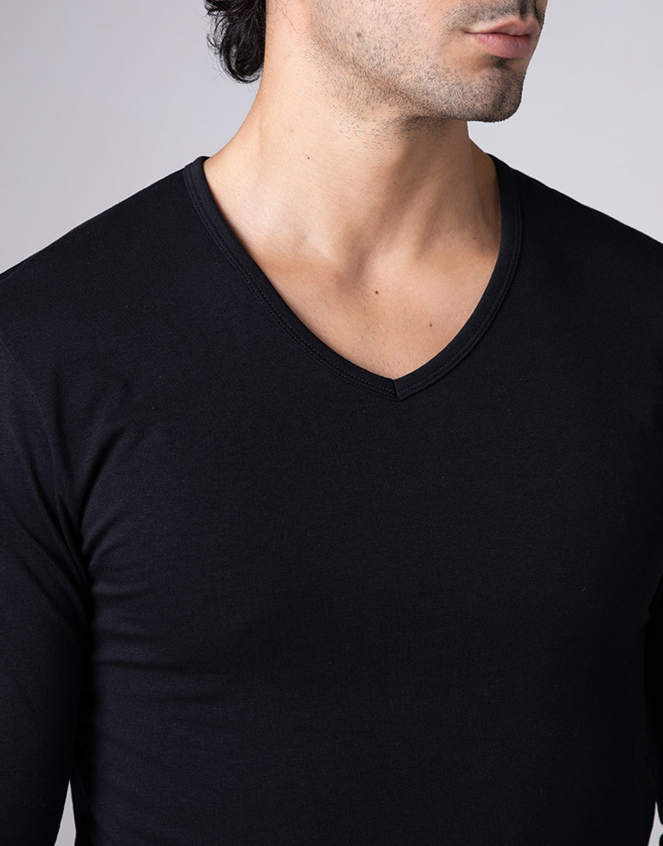 Lovable Man Cool Sensation Maglia V Cotone Stretch Nero