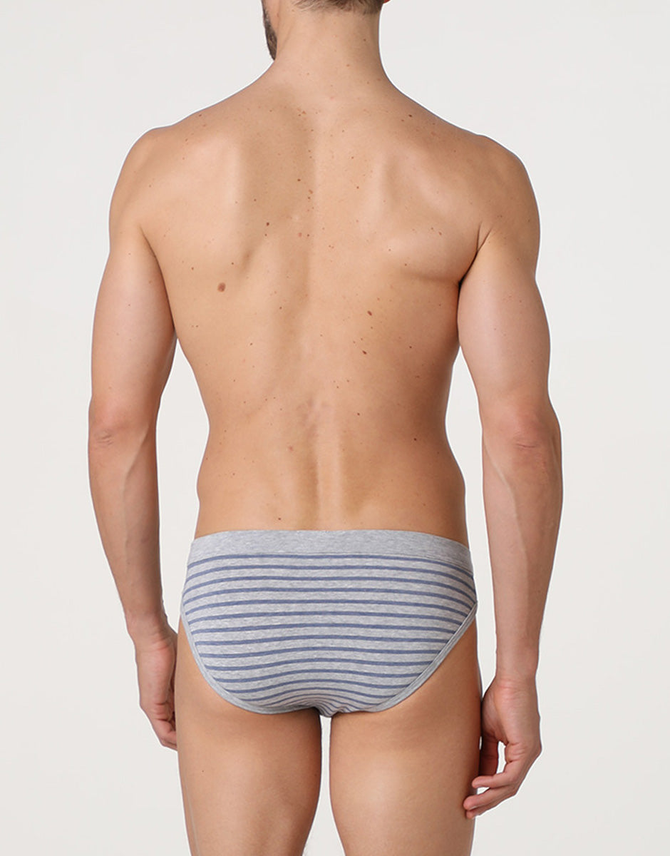 Lovable Man Jacquard Cotton Modal slip grigio melange righe