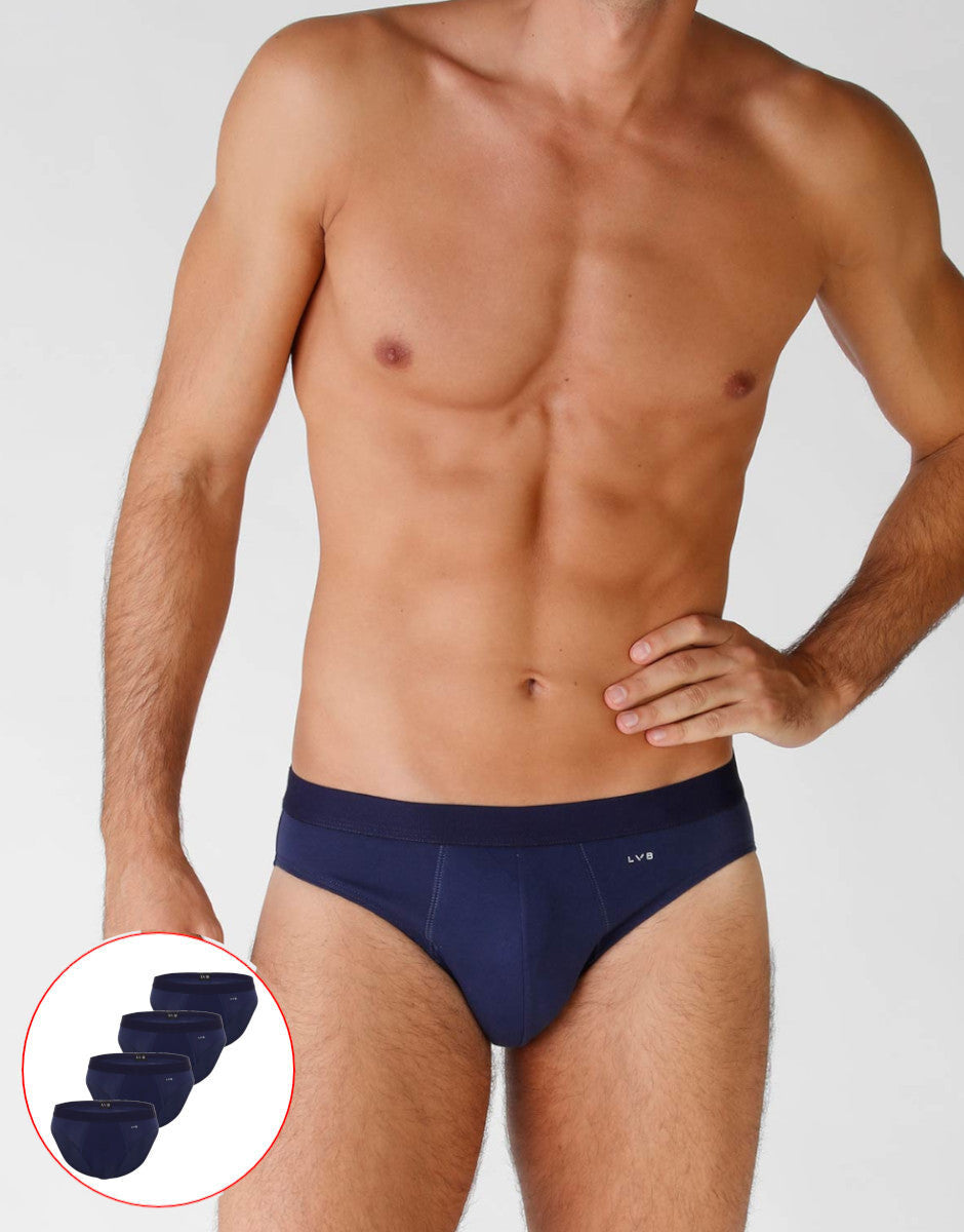 Lovable Man Basics slip cotone x4 blu elasticizzato