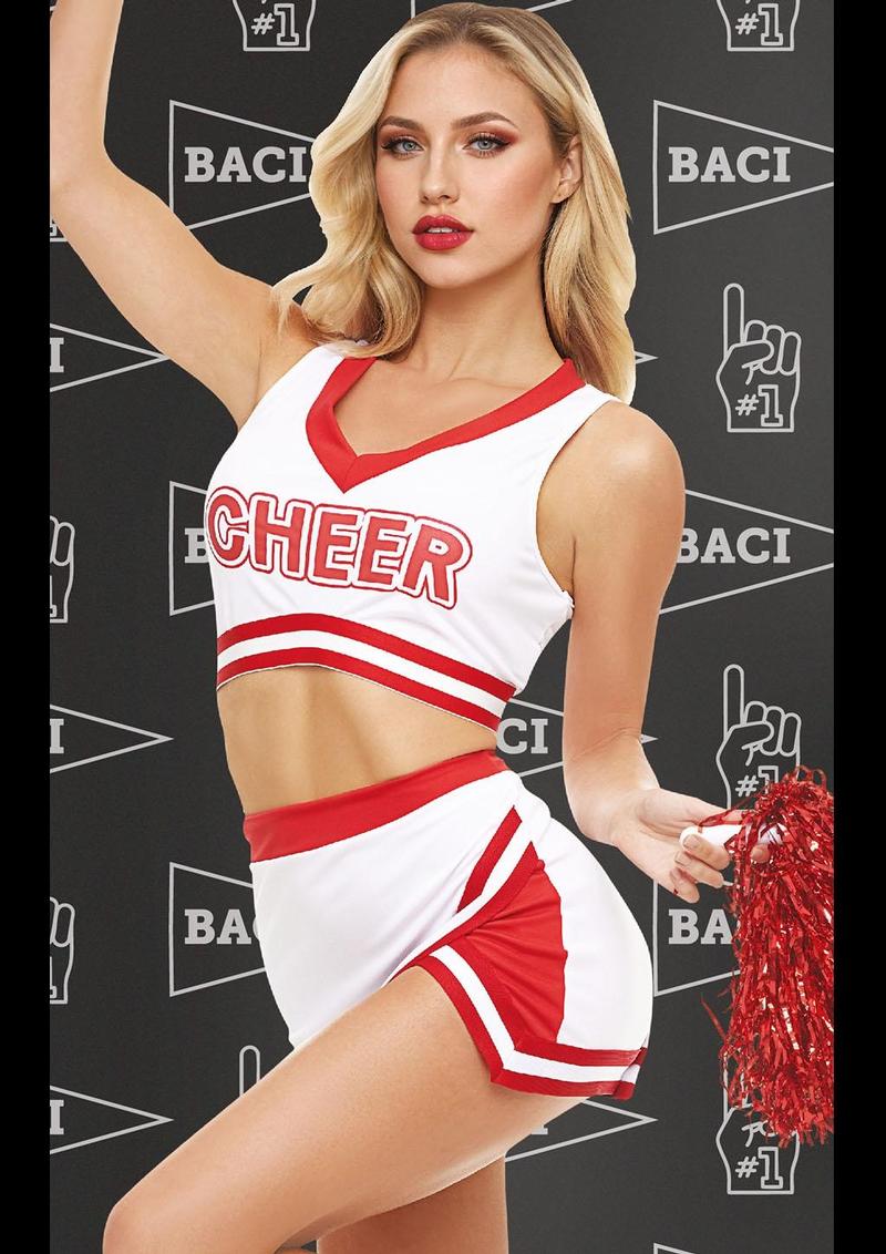 Baci Gameday Hottie Costume Cheerleader 4 Pezzi Rosso