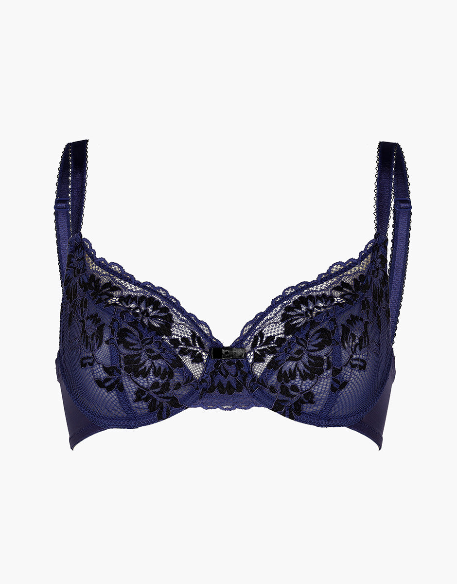 Lovable Bicolor Floral Lace reggiseno pizzo blu