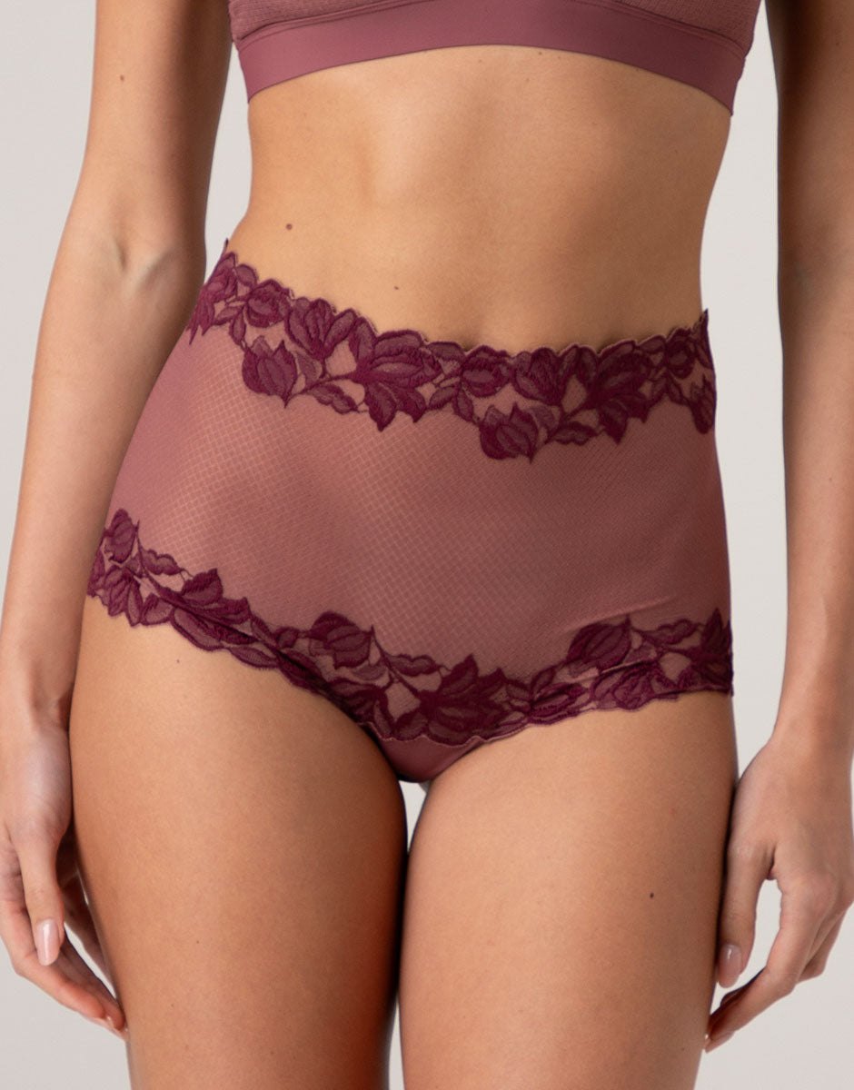 Lovable Elegant Muse Slip Alto pizzo rosso amaranto e vinaccia