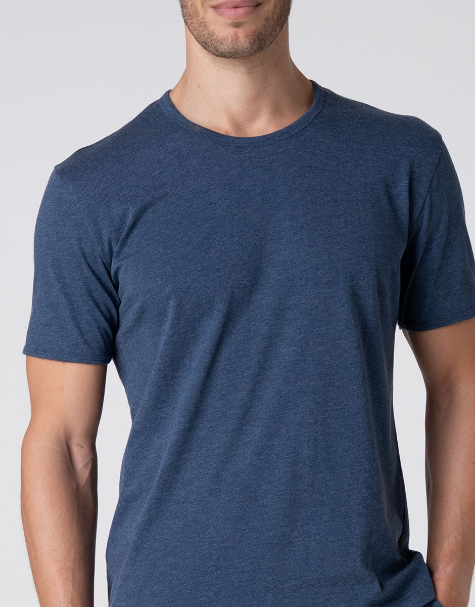 Lovable Man pigiama corto uomo jersey blu melange cotone
