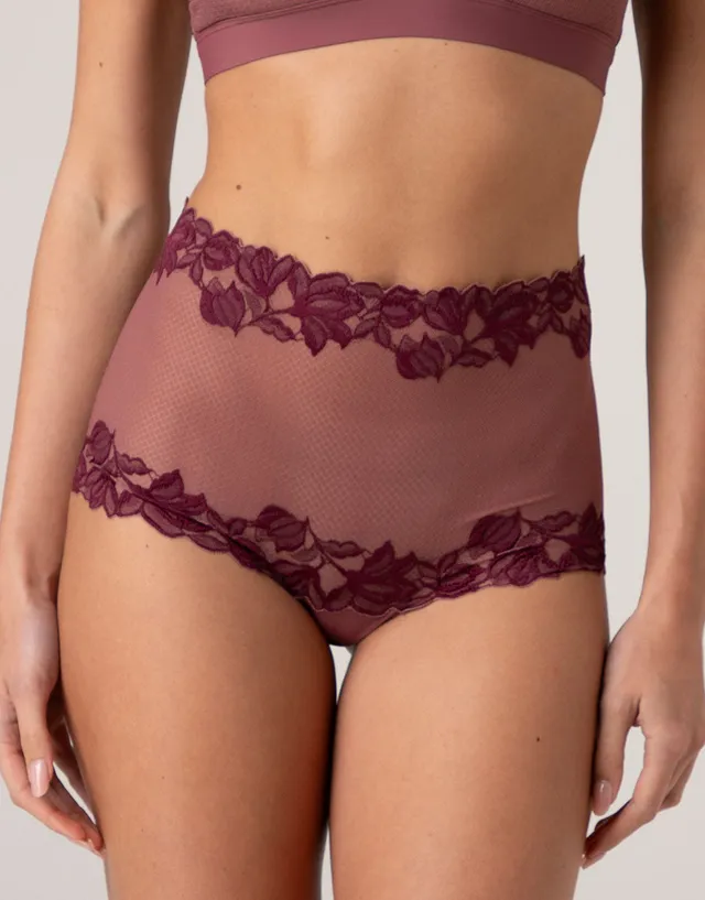 Lovable Elegant Muse Slip Alto pizzo rosso amaranto e vinaccia