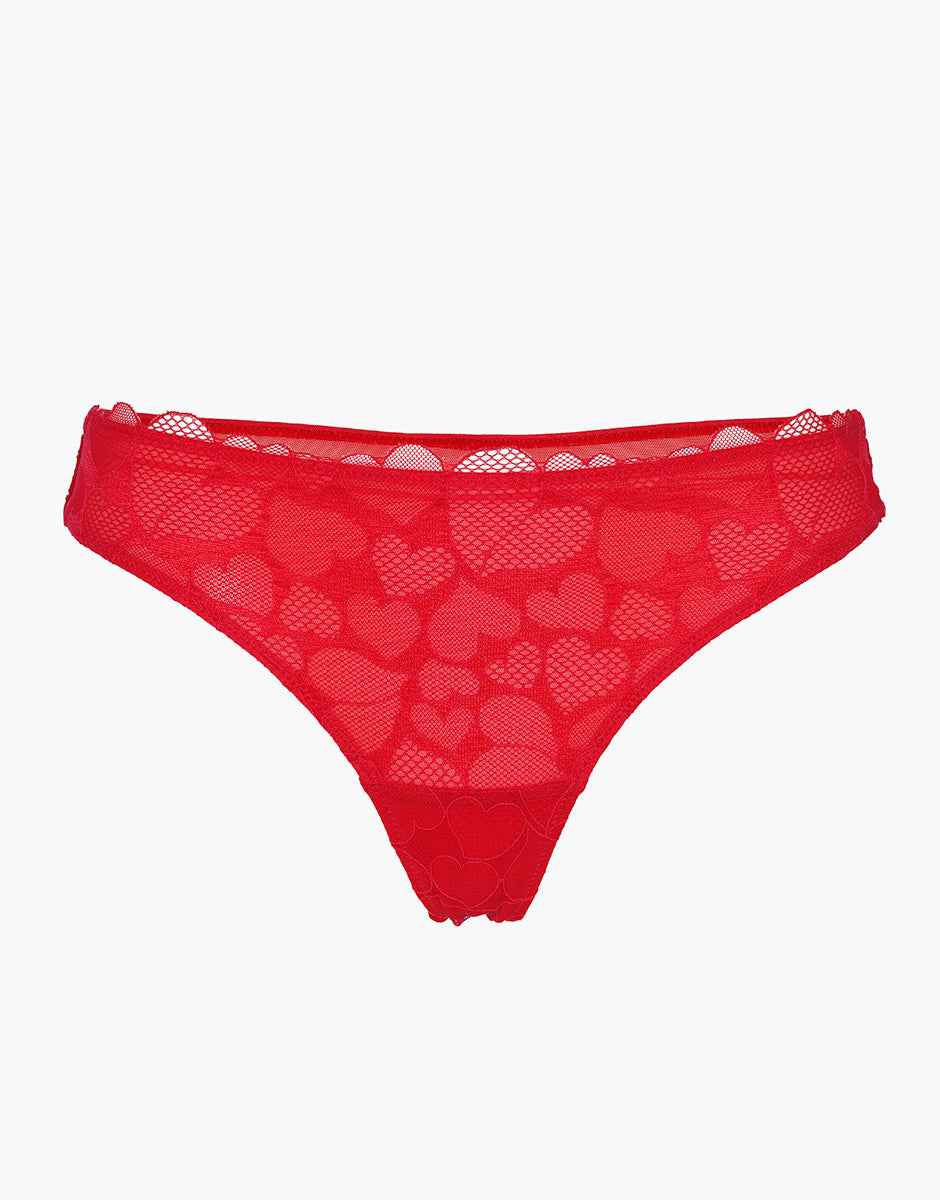 Lovable Romance Hearts perizoma rosso cuori in tulle
