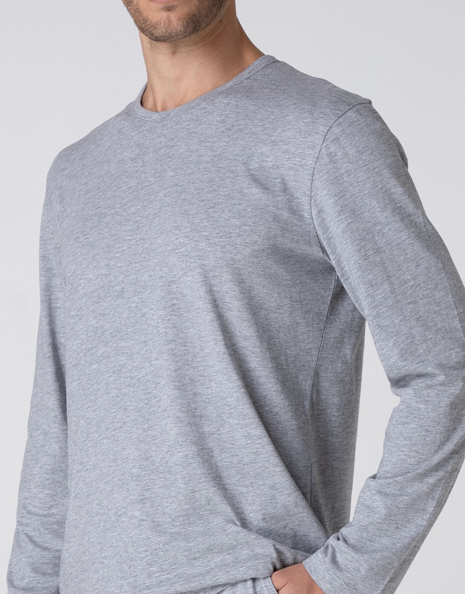Lovable Man Pigiama Lungo Girocollo jersey grigio melange