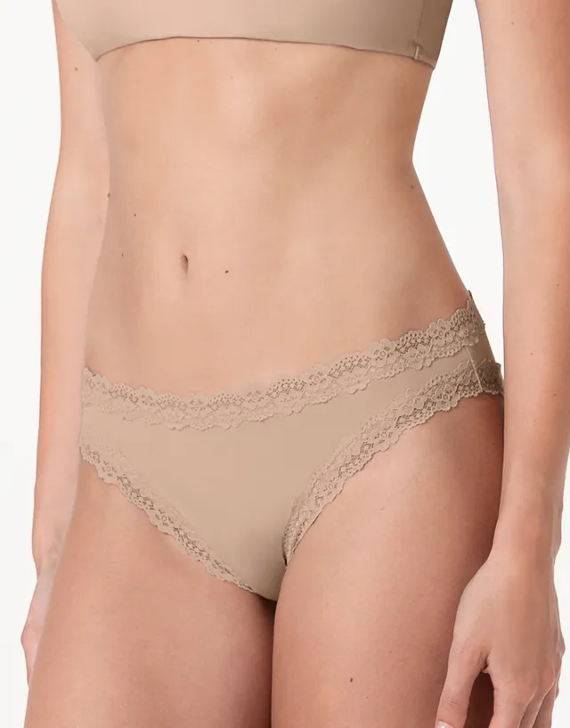 Lovable Lacy Micro slip nudo chiaro in microfibra con pizzo