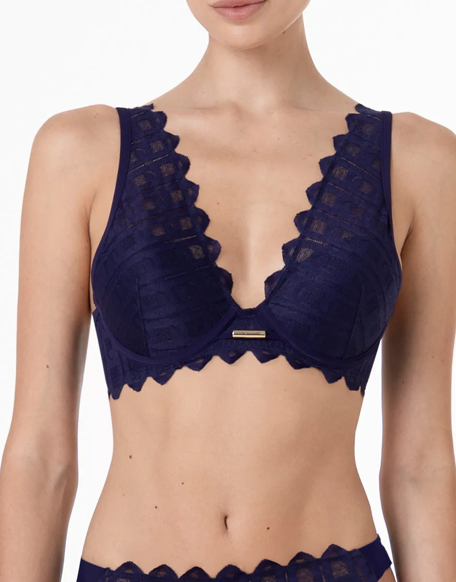 Lovable L'Allure reggiseno push-up viola scuro in pizzo