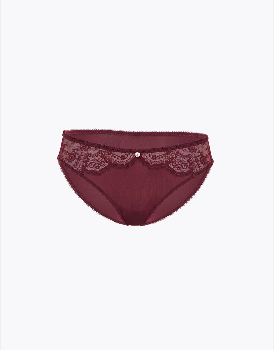 Lovable Beauty Lace slip vinaccia microfibra pizzo