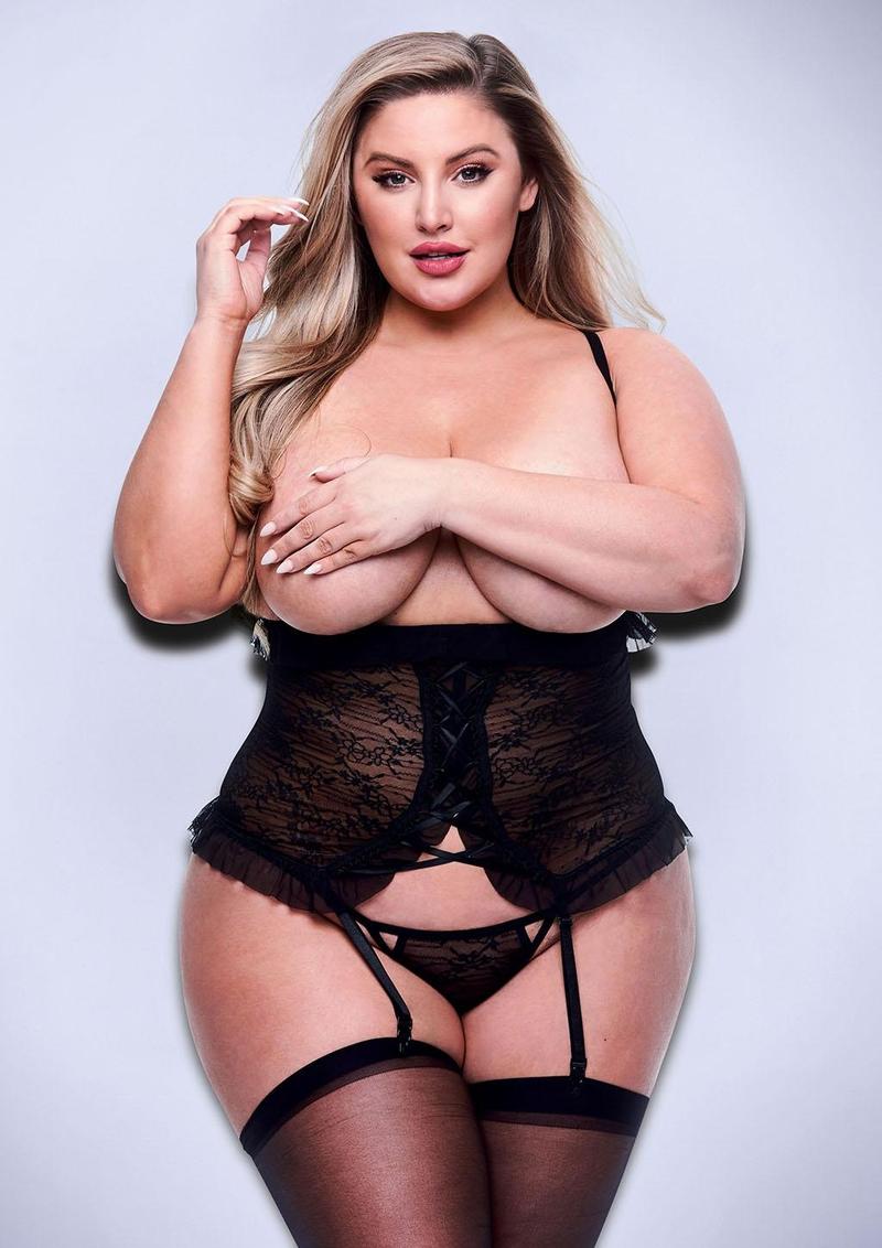 Baci Lingerie bustier perizoma pizzo nero set 2 pezzi