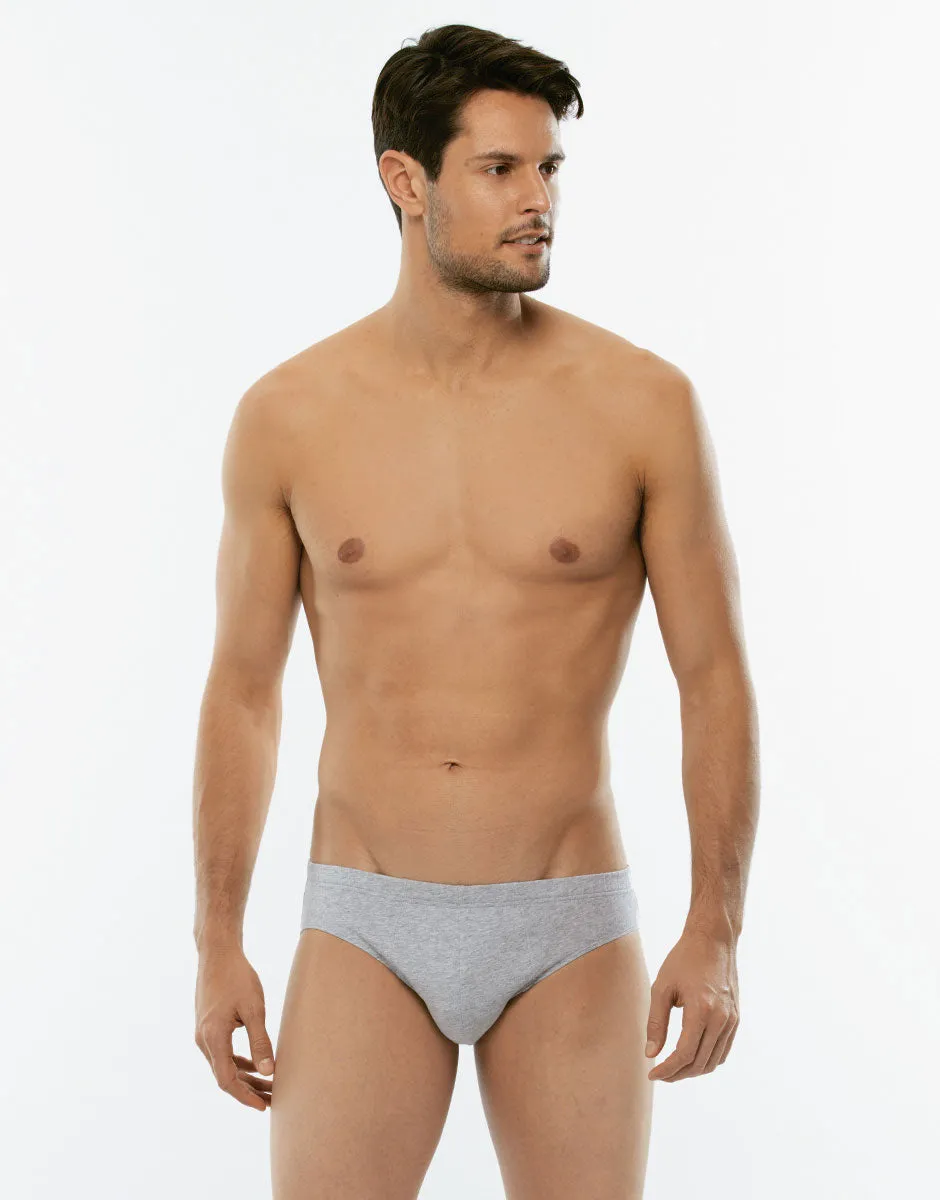 Lovable Man Pure Cotton slip uomo grigio melange bipack