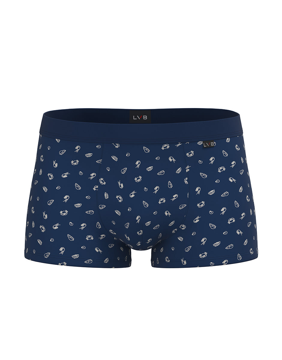 Lovable Printed Stretch Cotton boxer blu stampa cotone elasticizzato