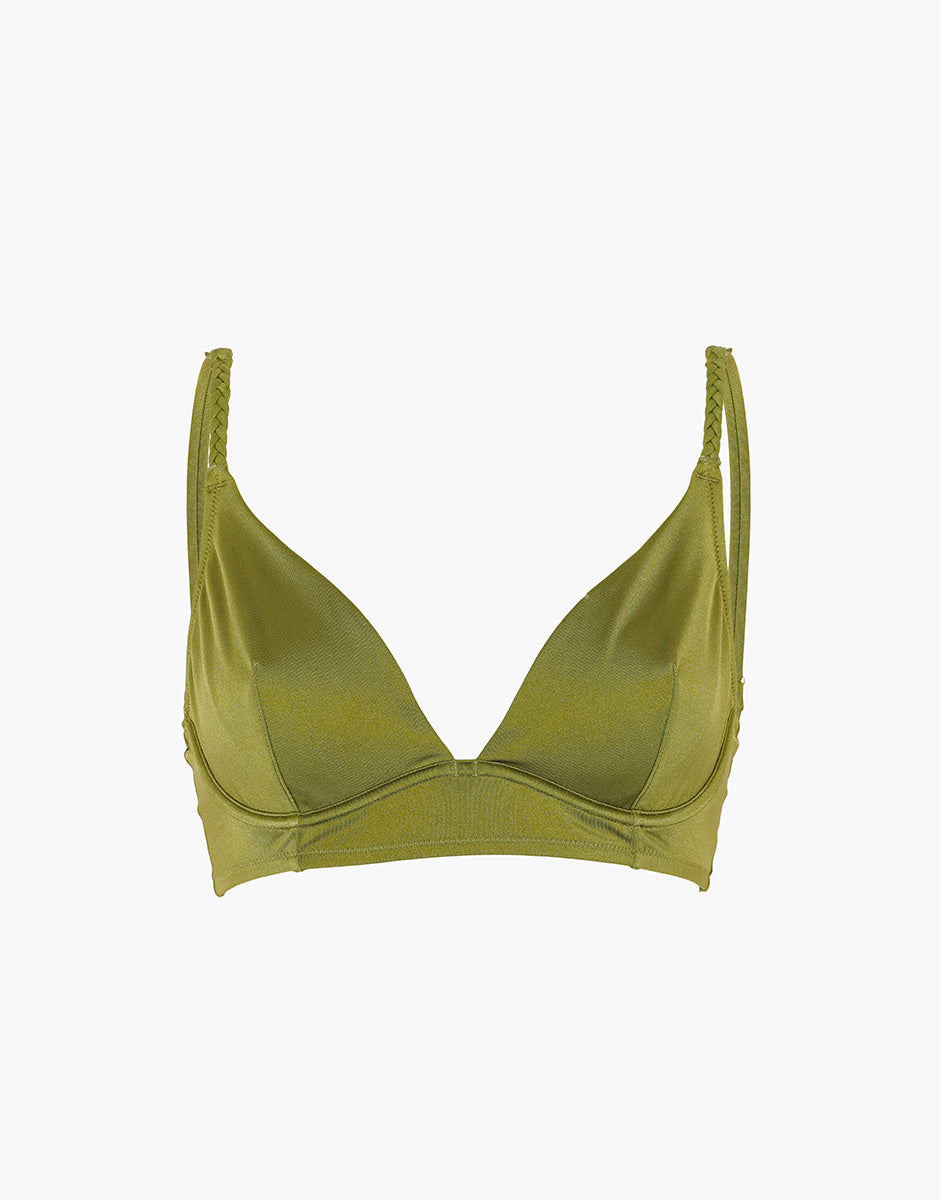 Lovable Braid Shiny Micro triangolo costume verde con ferretto
