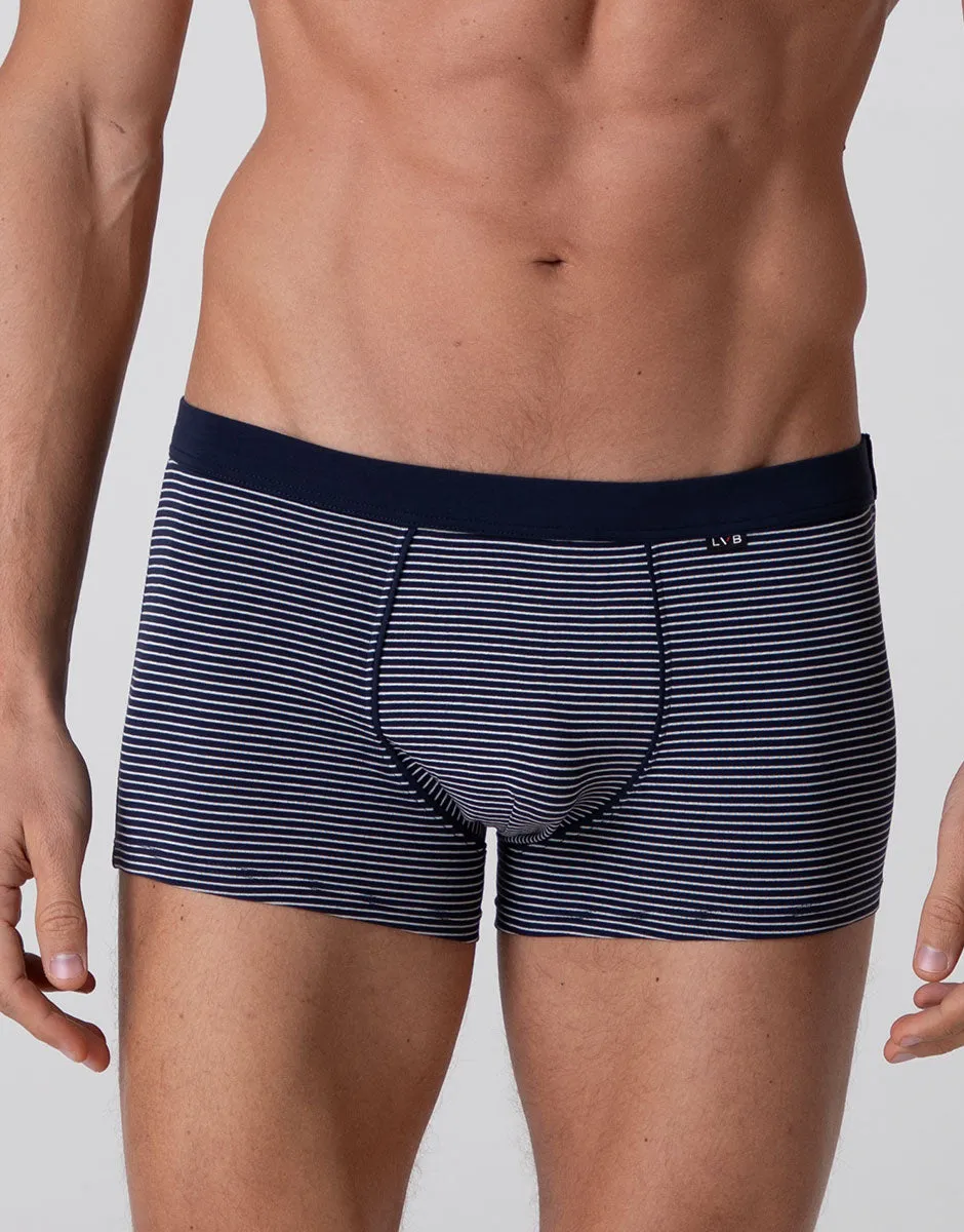 Lovable Man Casual Stretch Cotton boxer righe blu avorio