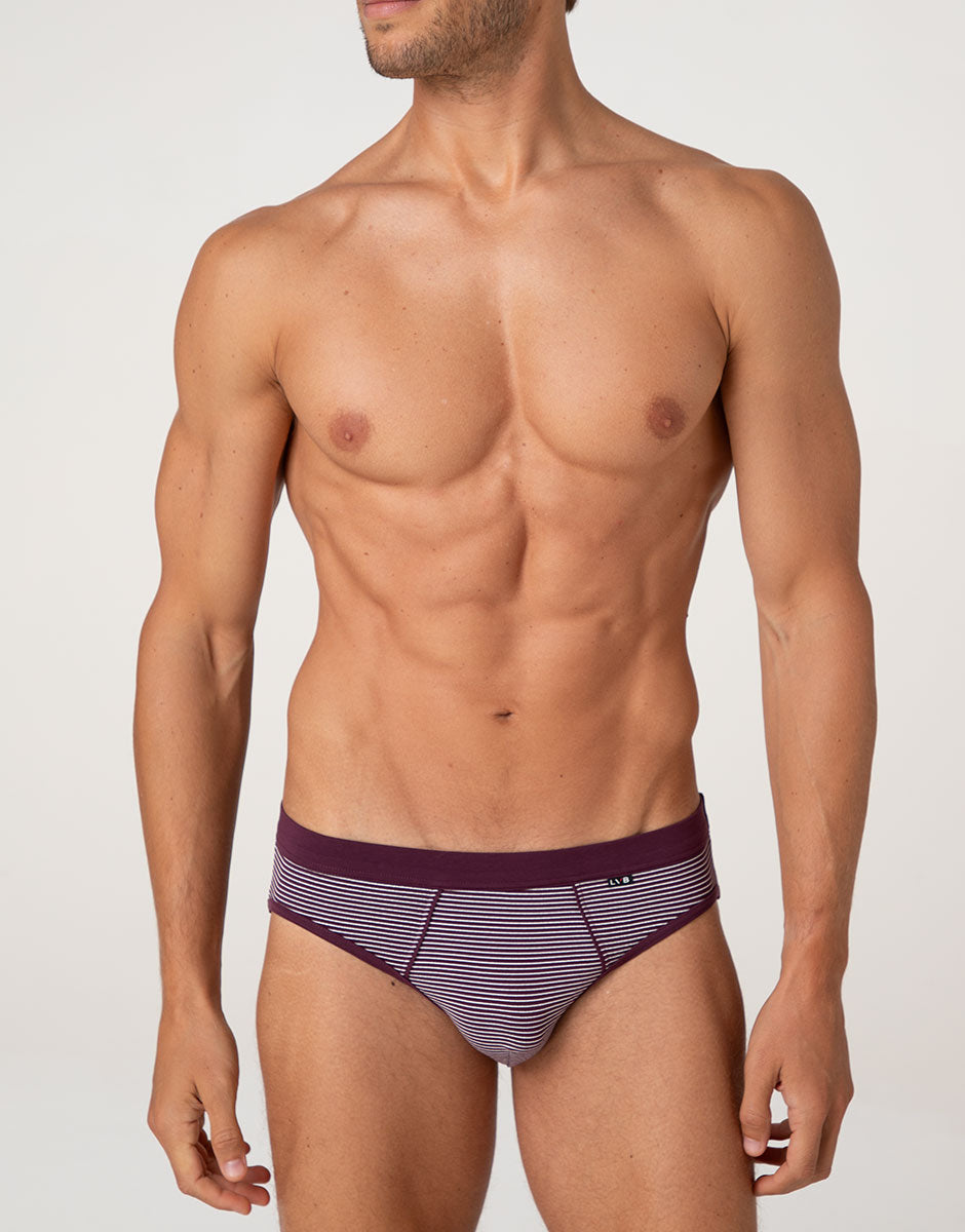 Lovable Man Casual Stretch Cotton slip righe vinaccia cotone