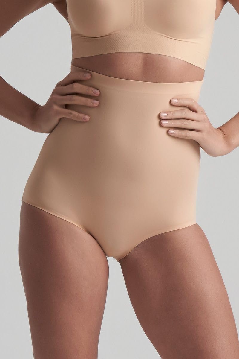 Bye Bra Invisible E30905 slip vita alta contenitivo beige