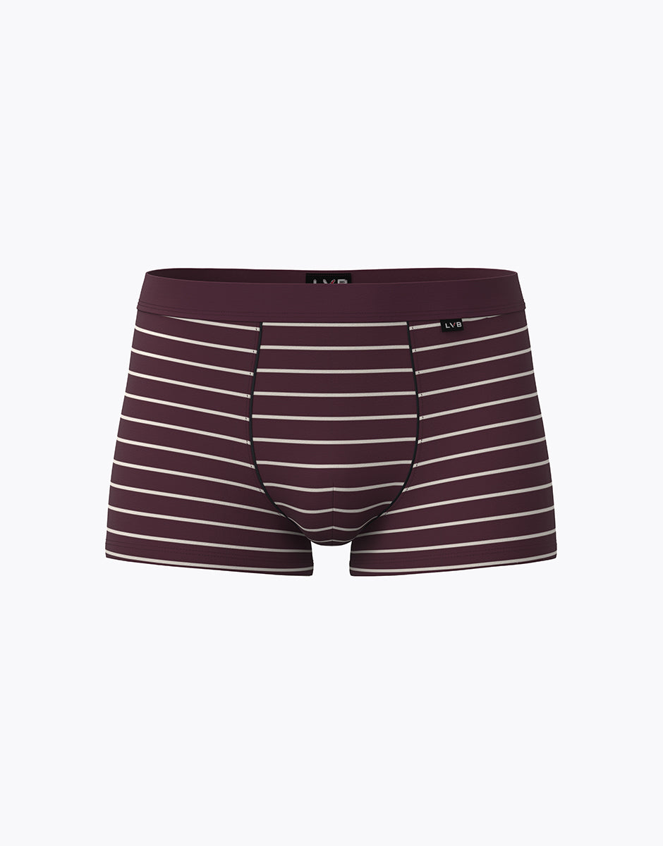 Lovable Man Casual Stretch Cotton Boxer righe vinaccia avorio