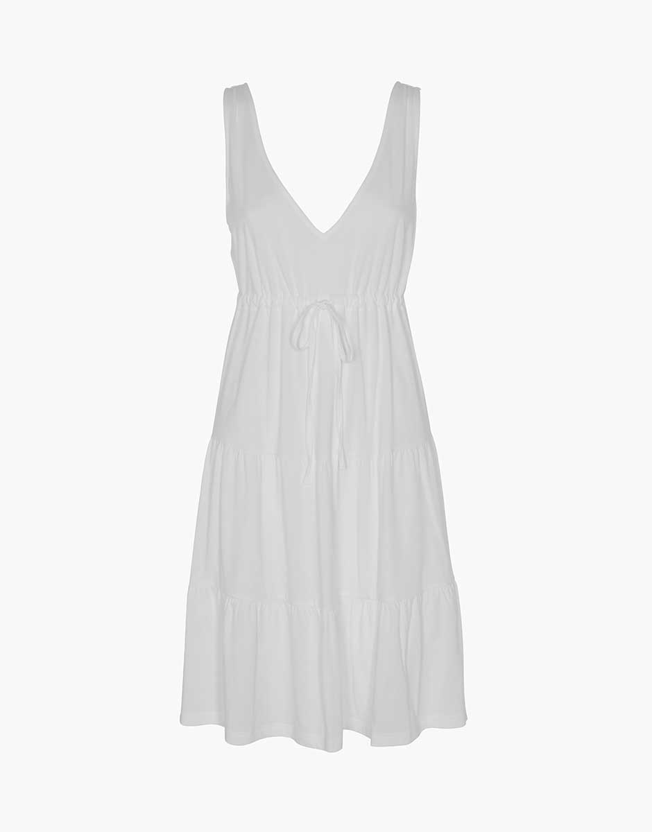 Lovable abito mare jersey cotone bianco seta scollo a V