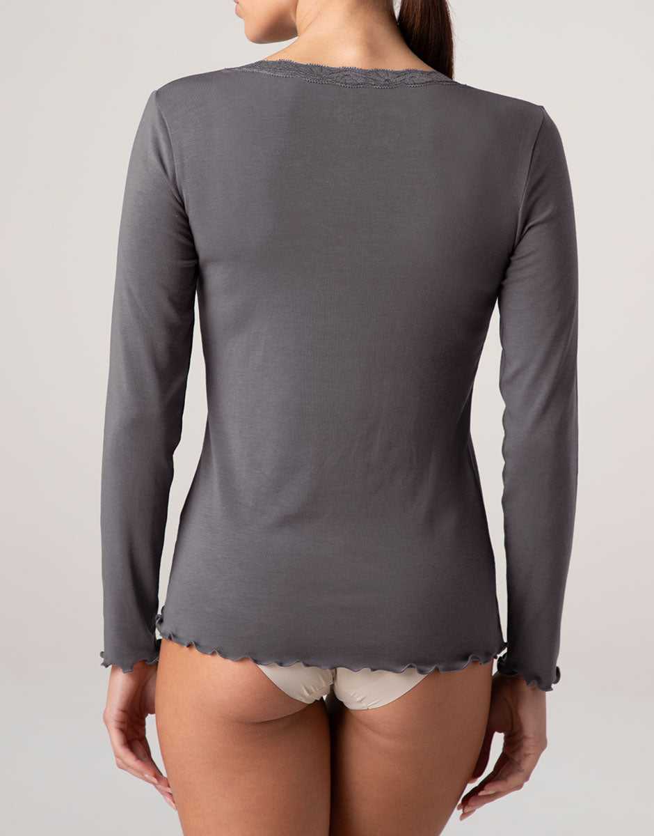 Lovable Warm Modal and Silk Maglia grigio scuro