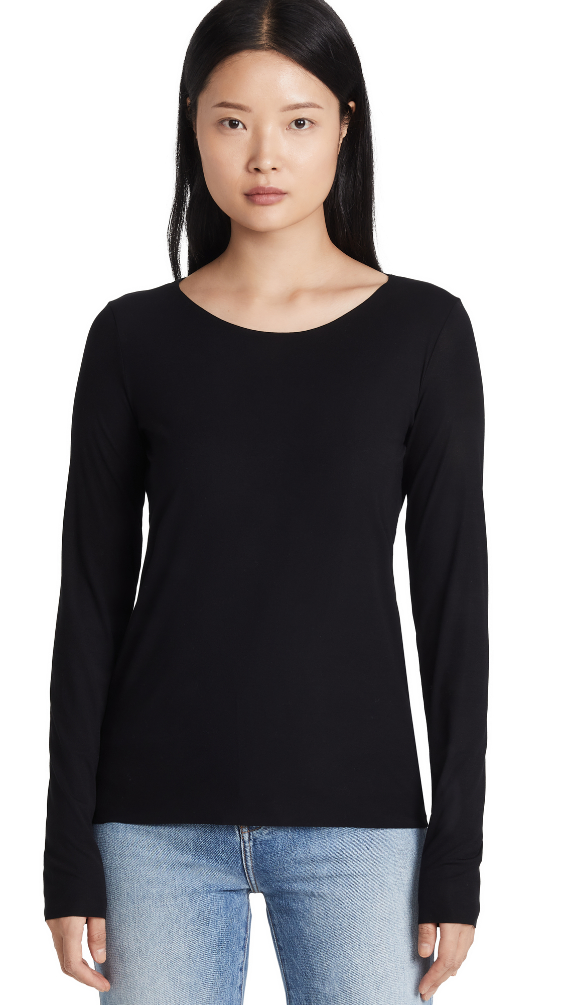 Wolford Aurora Pure top maniche lunghe jersey girocollo