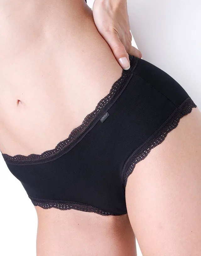 Lovable Lovely shorty nero cotone pizzo