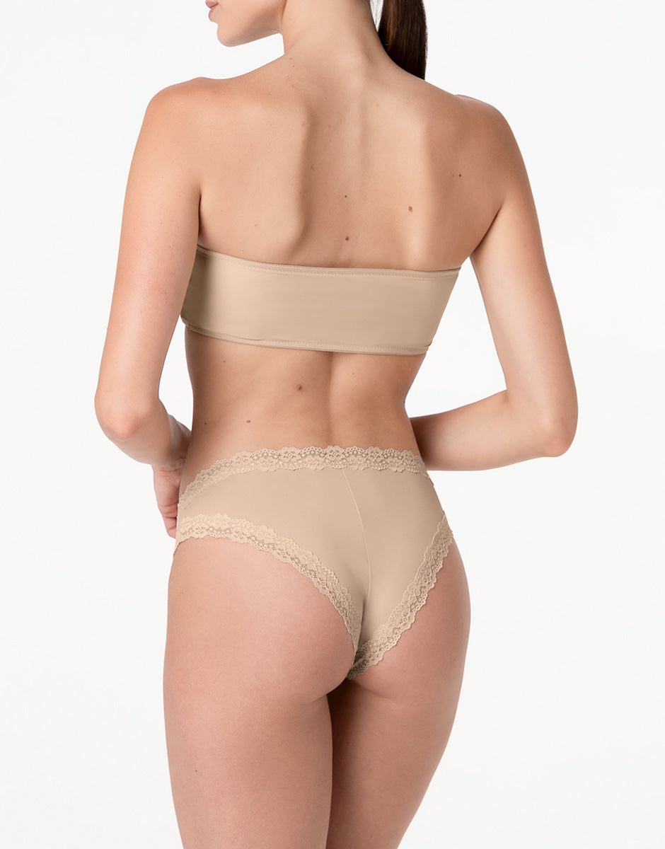 Lovable Lacy Micro Brasiliano Microfibra Nudo Chiaro